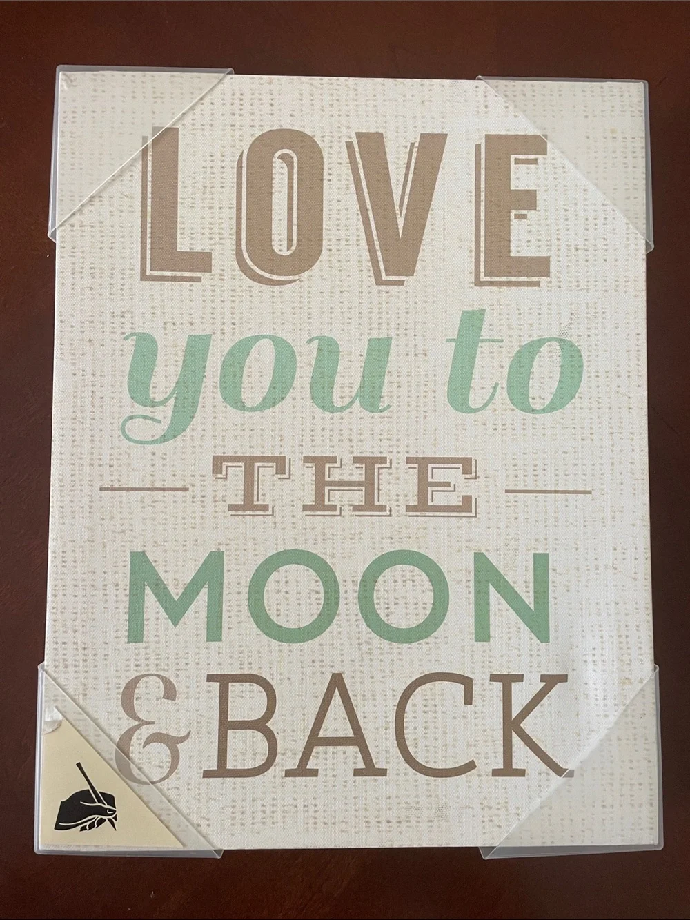 Love You to the Moon & Back Wall Art - Mint and Beige BRAND NEW!